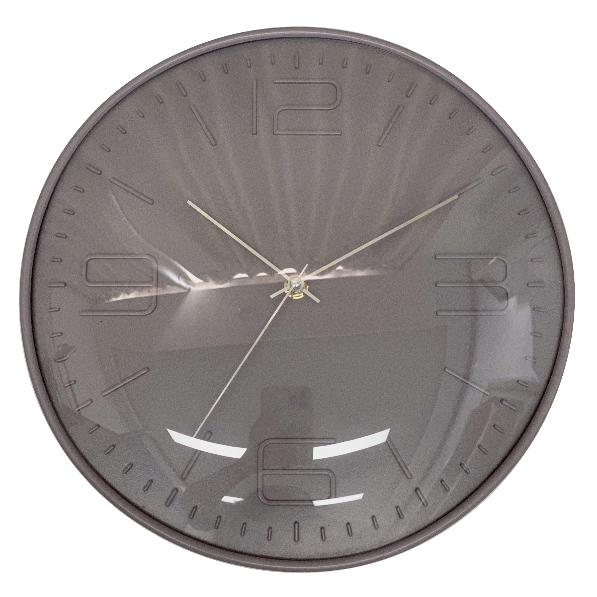 12 inch minimalist design clock promotional convex glass decorative 3d Plastic wall clock