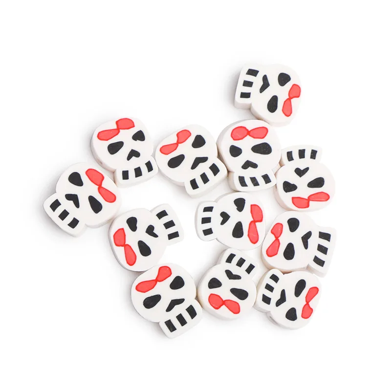 XUQIAN Ins горячая Распродажа Полимерная глина Розовый Череп Свободные бусины для DIY браслет ожерелье ювелирные изделия материал аксессуары