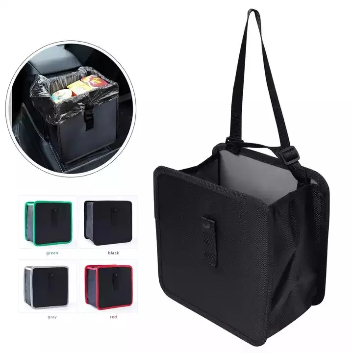 Factory Hot Sale Foldable Car Trash Can Waterproof Hanging Trash Can With Side Bags Garbage Bag For Cars