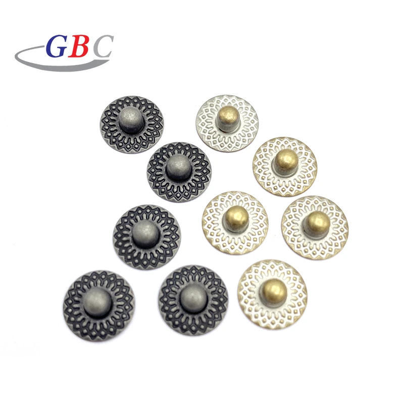 Factory Custom logo garment jeans stud nipple rivet with logo  brass leather rivets metal rivets for leather bag jeans