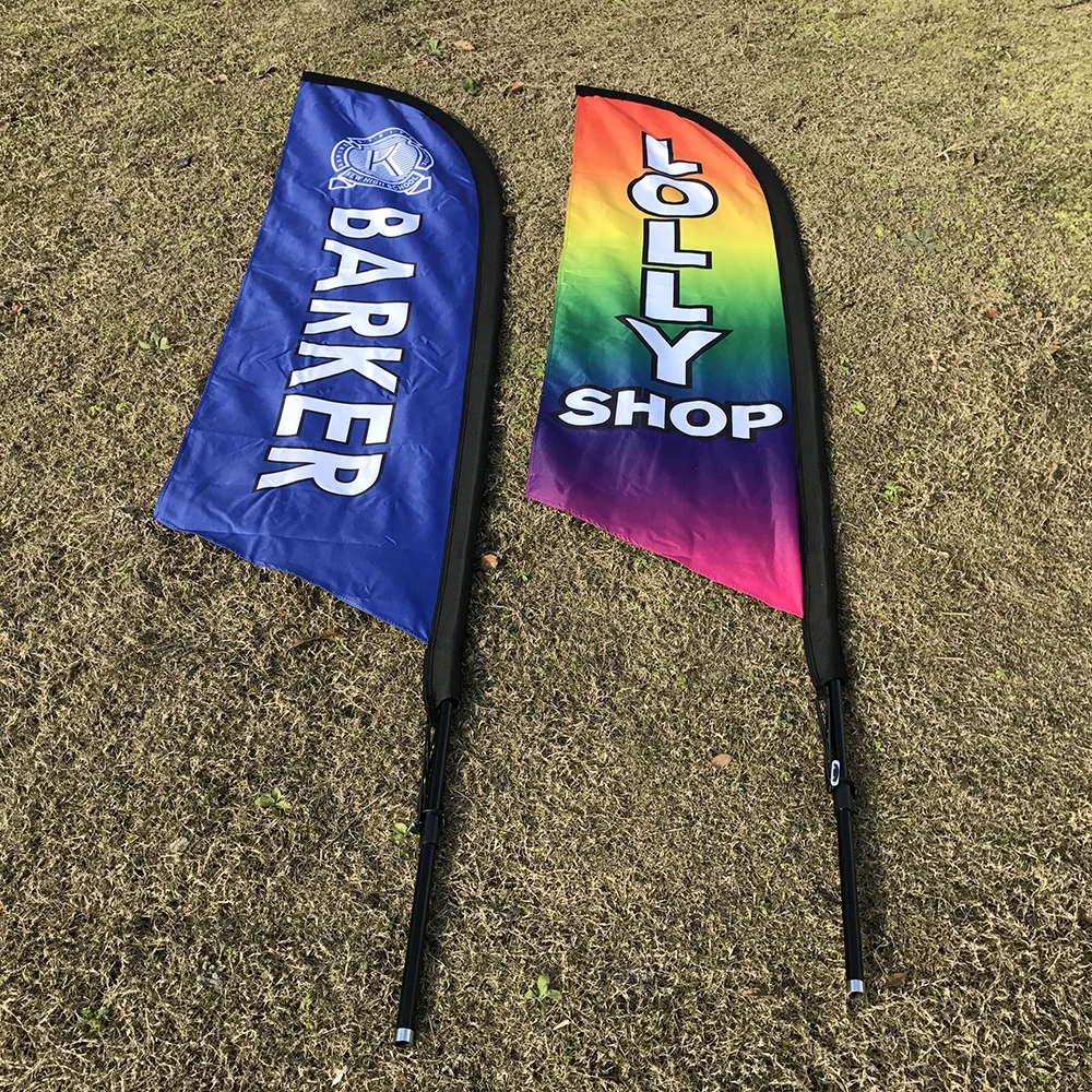 Double Sided Custom Advertising Beach Flying Feather Flag For Outdoor