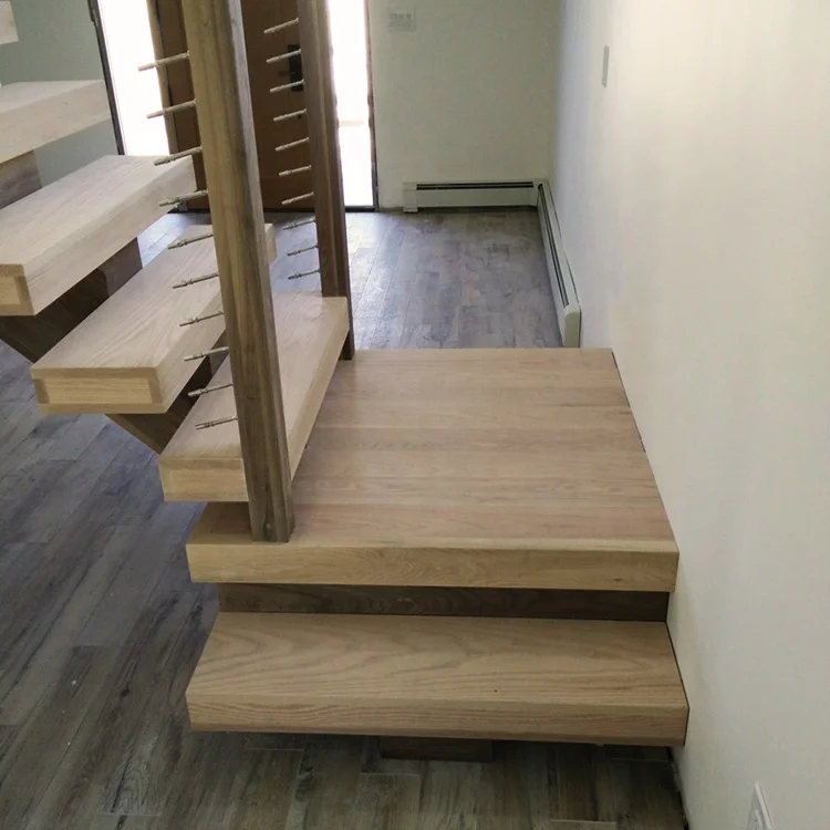 Contemporary Prefabricated Slide Step Walnut Scale Collier Metal Stair L Shaped Stair Straight Staircase Designed For Wood Stair