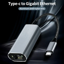 Type C Gigabit Ethernet Adapter Usb 3.1 Network Card To Rj45 Lan 10/100/1000 Mbps External For Windows 10 and Mac OS