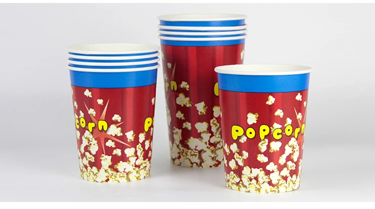 Wholesale High Quality Customize Logo Design Printing Food Container Disposable Paper Popcorn Buckets