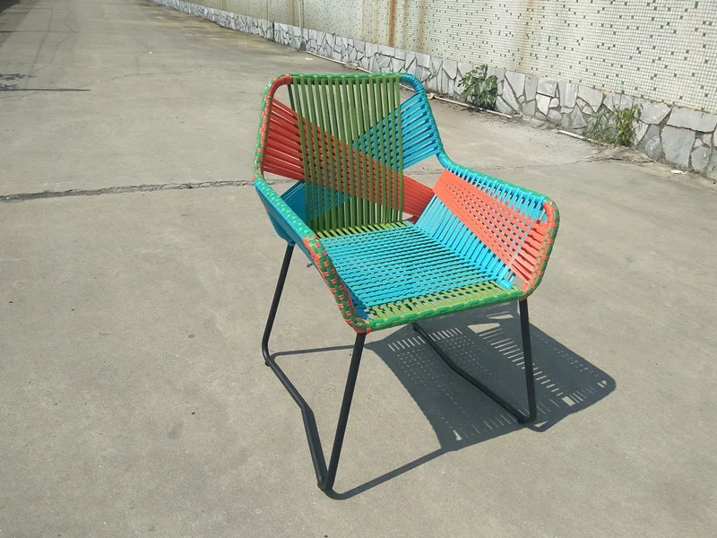 Современное плетеное кресло из ротанга, уличный алюминиевый цветной стул