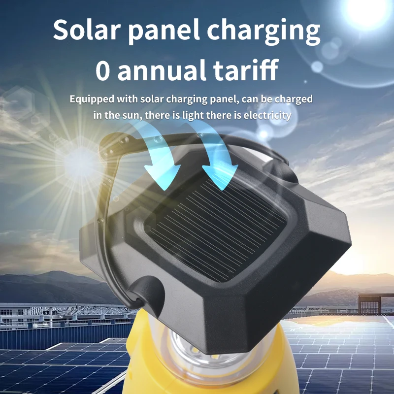 Multifunction Solar flashlight Hand Dynamo Rechargeable LED Bulb Light Portable Outdoor Camping lantern with hand crank FM Radio