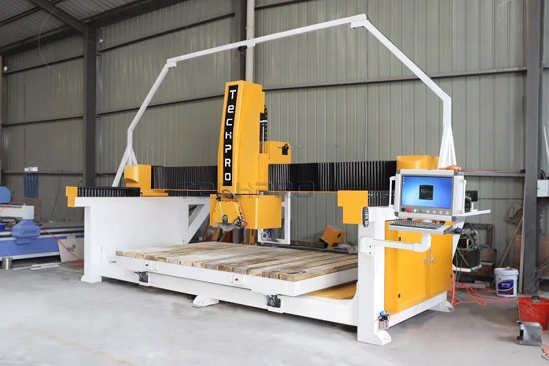 4 +1Axis 5 Axis Stone Monoblock Marble Bridge Saw Machine With 360 Degrees And CCD Camera Cnc Router For Stone Cutting