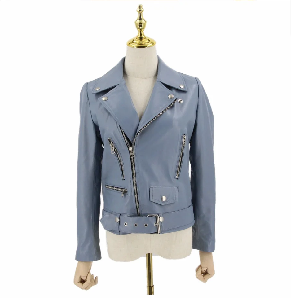 CX-L-01A Russian Fashionable Winter Jackets Outwear Cheap 100% Genuine Leather Coat for Women