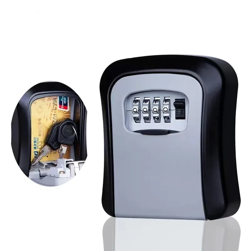 Plastic Wall Mounted 4 digit Code Mount emergency password Key Lock Box Home Storage Key Lock Box