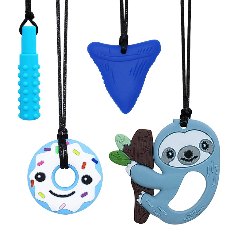 Boys And Girls Tooth Chewing Children Adhd, Autism, Chewing Necklaces Sensory Reduction Of Tooth Pain Sensory Chewing Necklaces