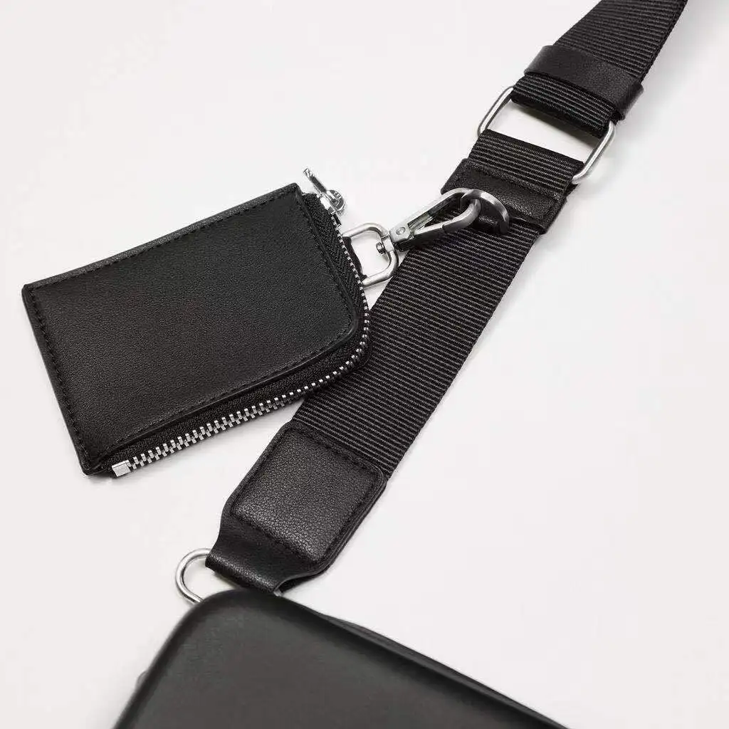 Custom emboss logo leather crossbody bags men brand sling shoulder side bag