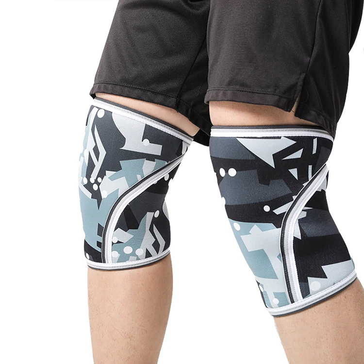 
Custom 7mm Neoprene Elastic Weightlifting Patella Knee Brace Support For Outdoor Sport 
