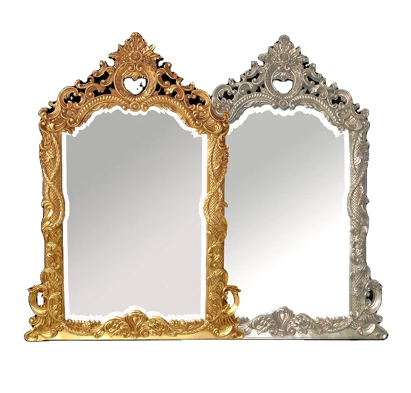 Gold Silver Dramatic Baroque Style Wall Mirror Vintage Antique Mirror