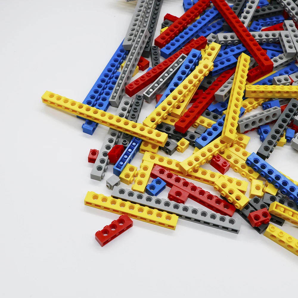 Technic Parts with Holes Pieces Building Blocks 1X16 1x14 1x12 1x10 1x8 1x6 1x4 1x2 1x1Studded Beams Bulk MOC Bricks Toys