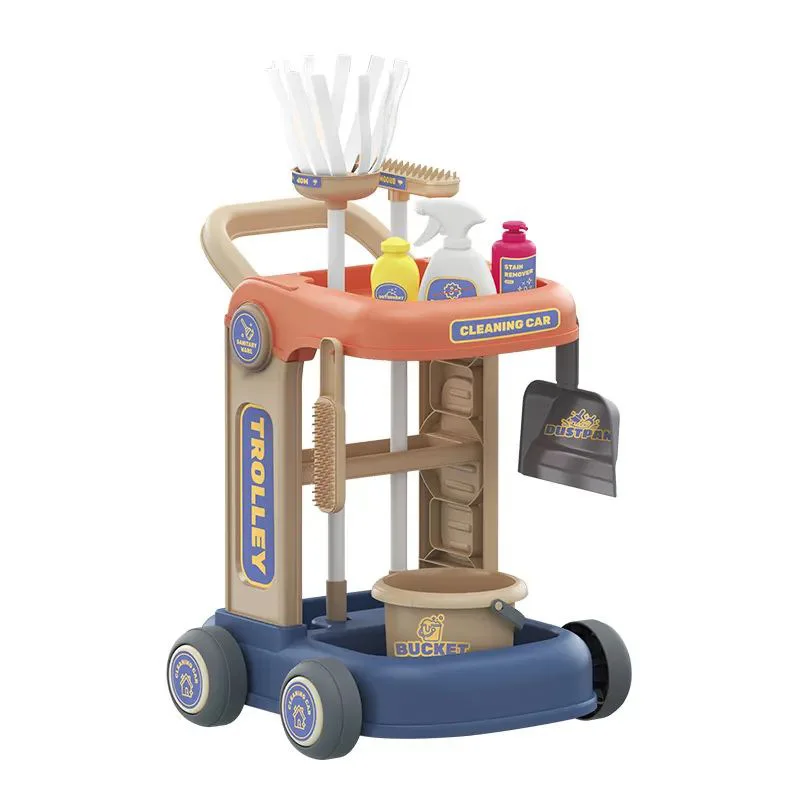 35pcs DIY Cute Sanitary Ware House Keeping Hand Carts Trolleys Role Play Pretend Play Kids Cleaning Toy Set Kitchen toy