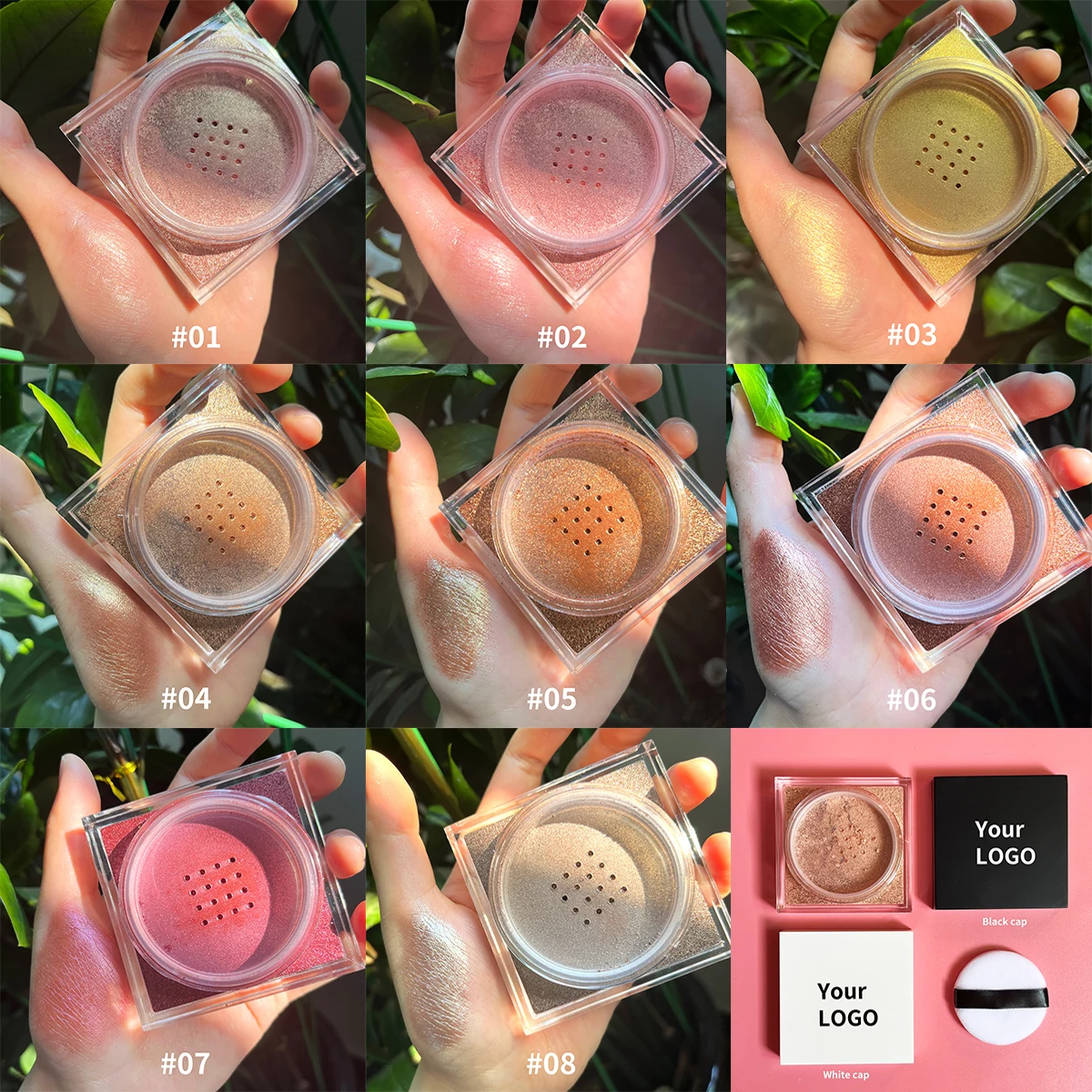 Водонепроницаемый Хайлайтер для макияжа private label Палитра лица макияж без логотипа свободный хайлайтер