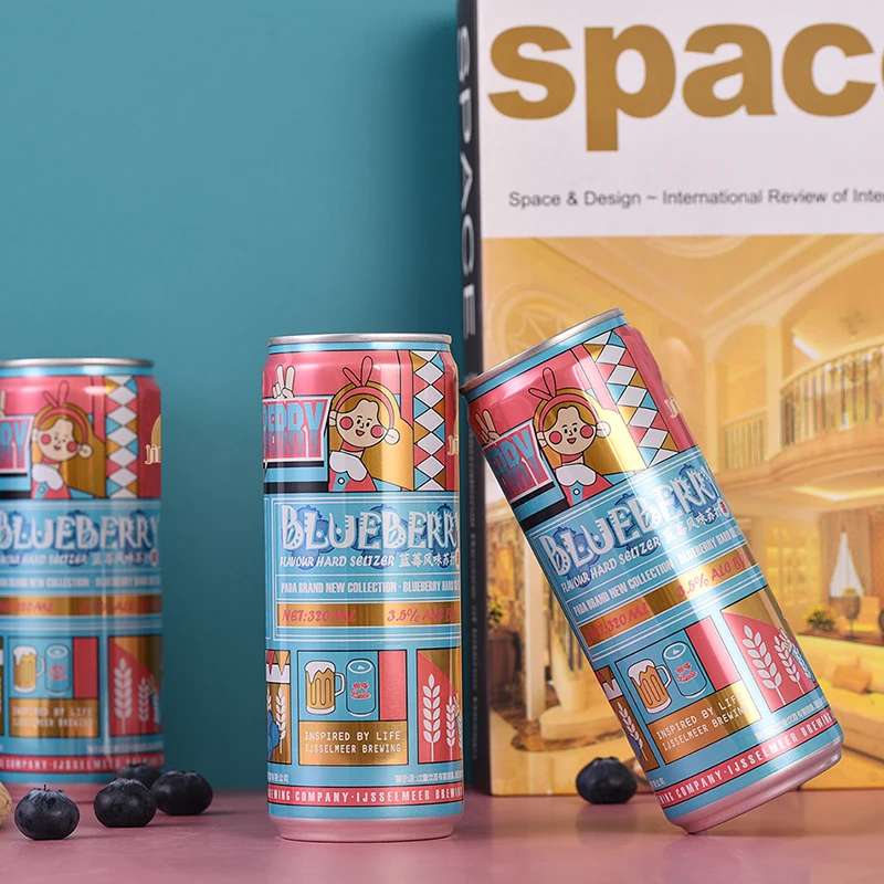 High Quality Customized Logo 330ml 33cl Canned Juice Fruit Soft Cocktail Drink Craft Wheat Lager Flavor Beer