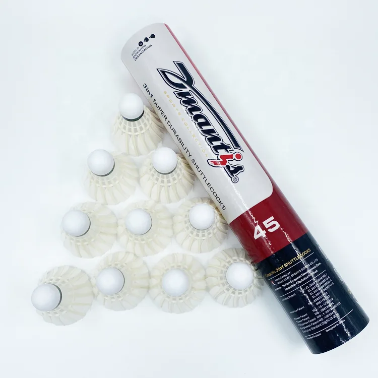Most Durable Goose Feather Badminton Shuttlecock Hybrid Shuttlecocks D45 Dmantis Brand Factory Supplier