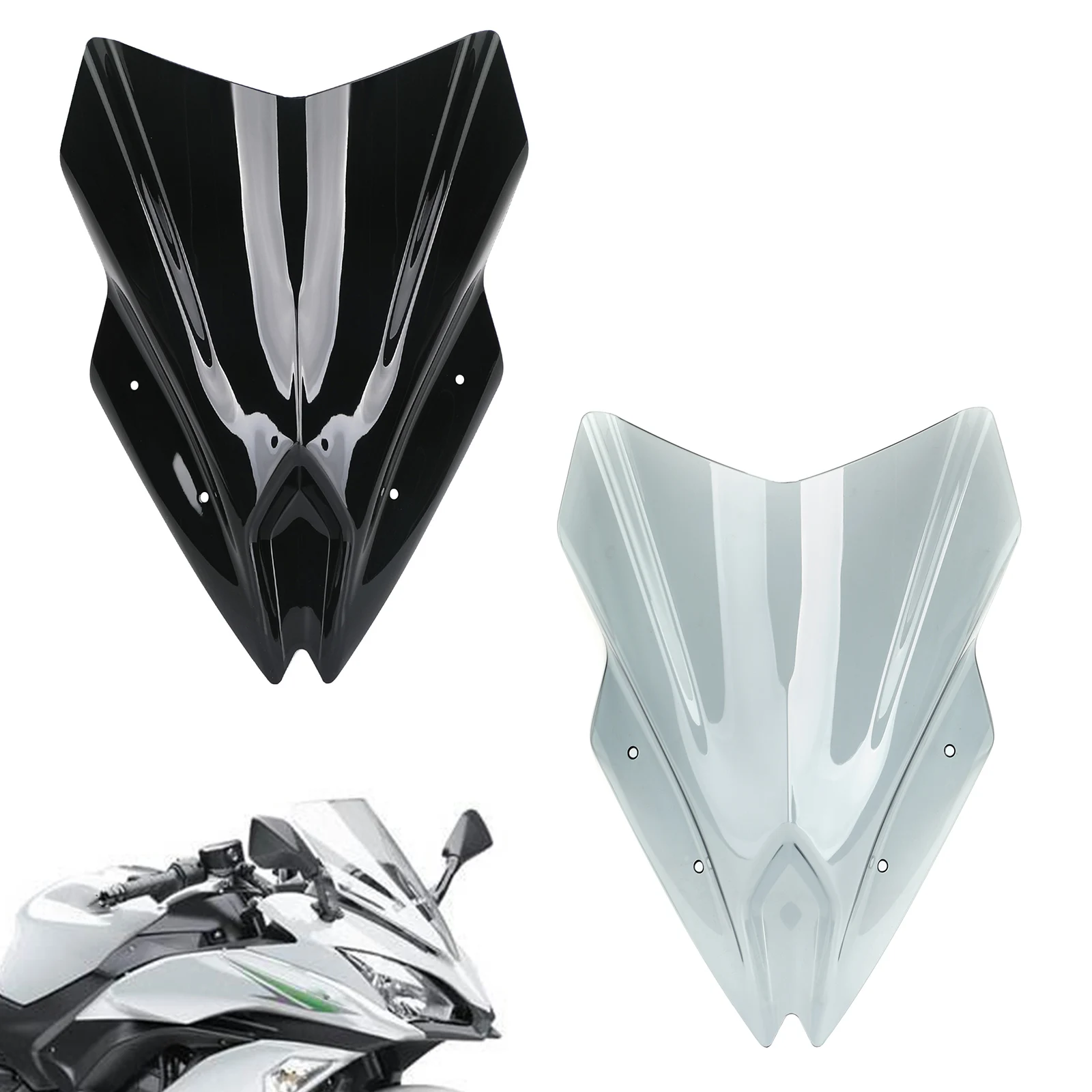 Areyourshop ABS Motorcycle Windscreen Screen Windshield for Kawasaki Ninja 650 2017 2018 2019