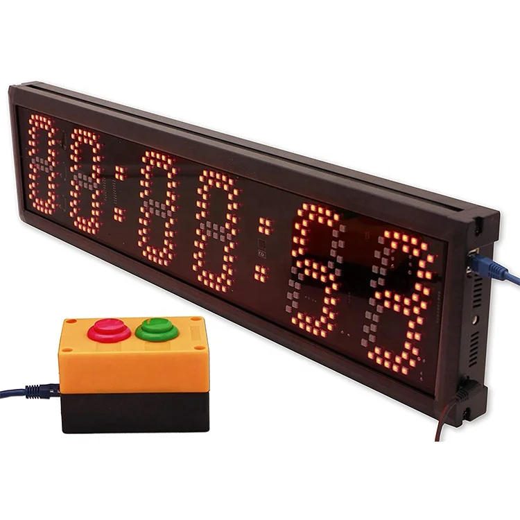 Jhering 5 Inch 7 Color High Brightness Timer Large Display Screen Buttons Box Battery Race Timing Clock
