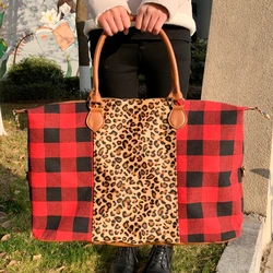 Brown Cow Women Weekender Travel Bag Lady Large Canvas Duffel Tote Bag Monogram Overnight Bag For Girl
