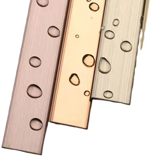 Good Quality Customized Style Stainless Steel Waterproof Flooring Skirting Board 304 Stainless Steel Trim Strip