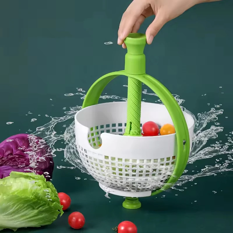 Hot Sale Rotate the Drain Basket Vegetable and Fruit Wash Dehydrating Home Rotating Drain Basket