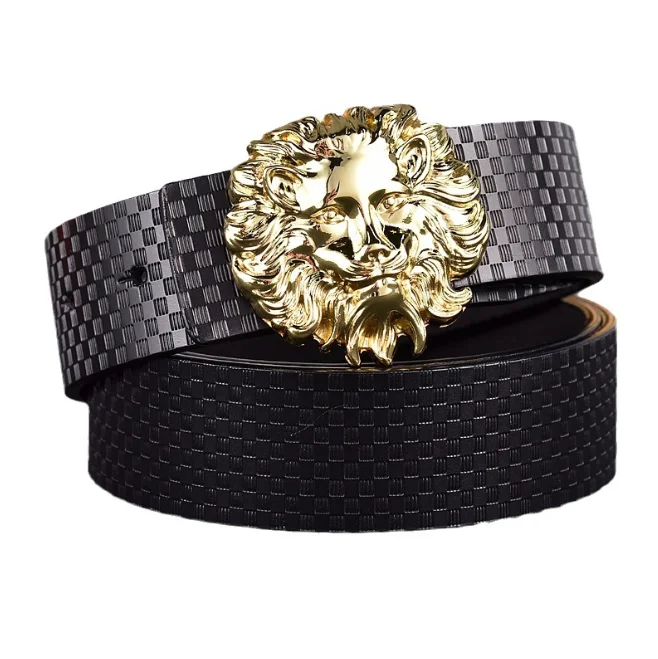 New Belt Manufacturer Width Solid Brass Brushed L Letter Cow Leather Belt  Screw Removable designer belt For Men