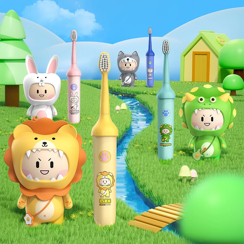 LULA Beauty OEM Adorable Kids Electric Toothbrush Oral Hygiene Soft Bristles Sonic Electric Toothbrush for Children Age of 4+