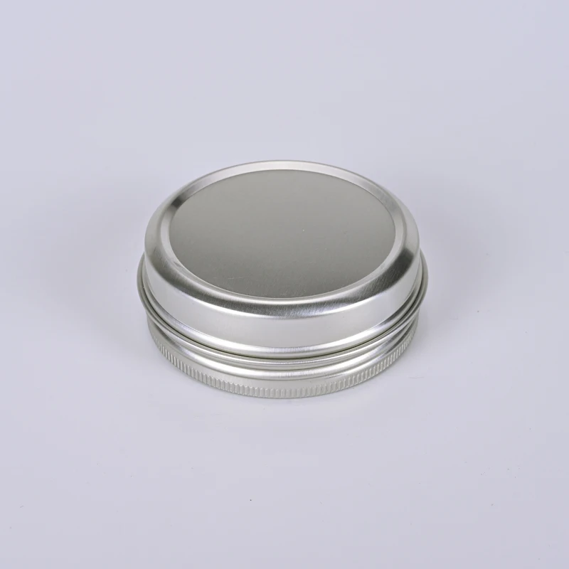 
60g 60ml 2 Ounce 2oz Silver Aluminum Jar Tins With Screw Lid Portable Makeup Skin Care Cream Tea Metal Sealed Packaging 2oz 