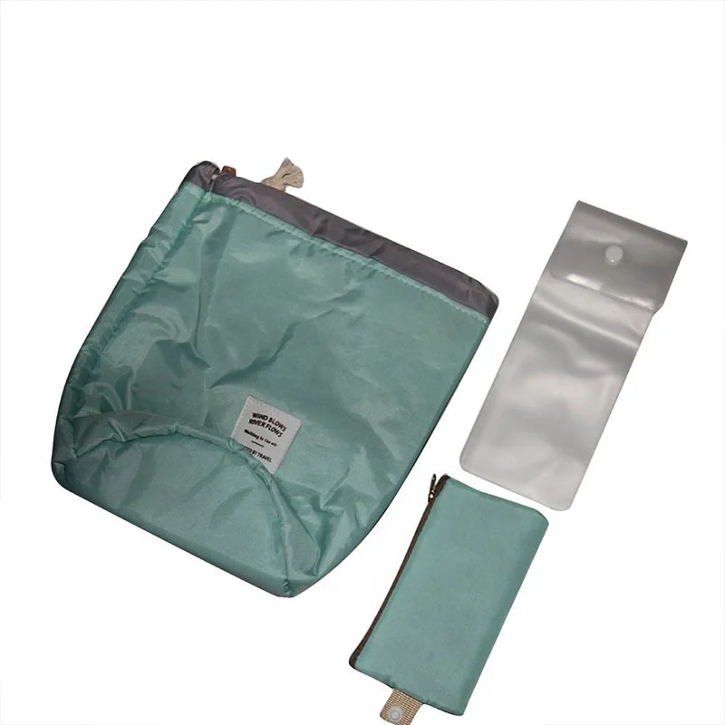 Custom LOGO Barrel Travel Pouch Portable Make Up Organizer Bags Fabric Makeup Cosmetic Bag