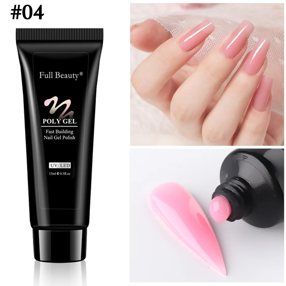 2021 15ml Acrylic Quick Building Extension Poly Nails Gel Nail Polish Pink Hard Jelly Soak off Gel Ideas Gershion