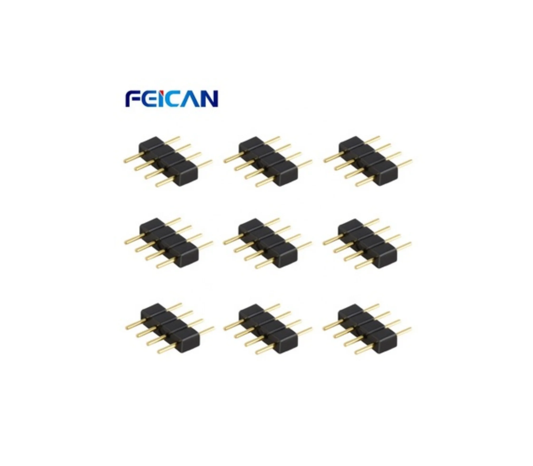 Коннектор светодиодных лент Feican 4Pin 10/20/50/100 разъемы RGB для фитинги SMD5050 2835 светодиодные полосы