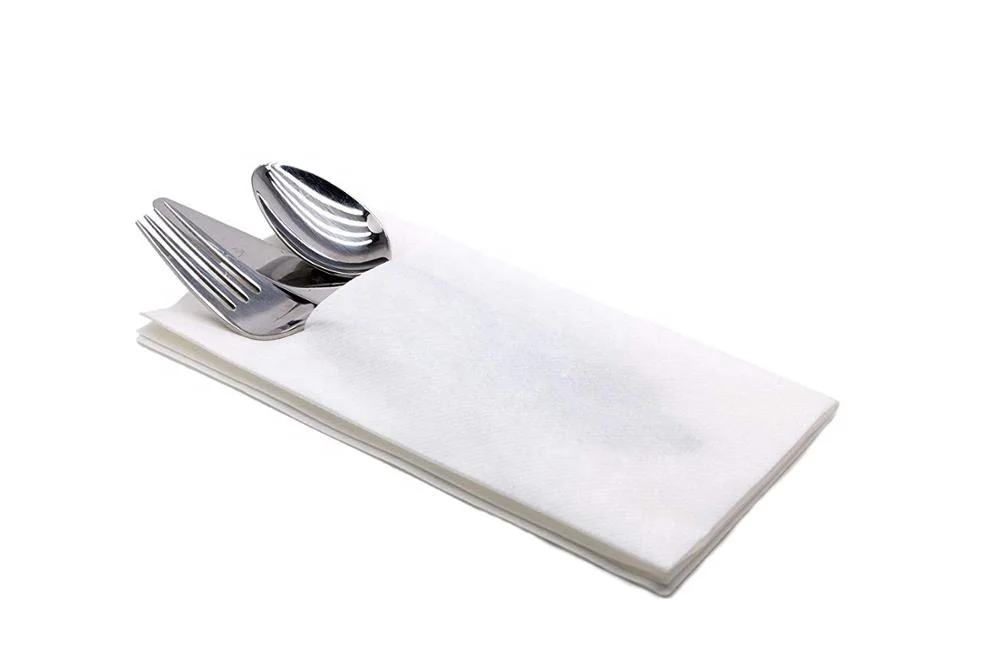Cloth Like Paper Disposable Cutlery Pocket Sleeve Napkins Air laid Table