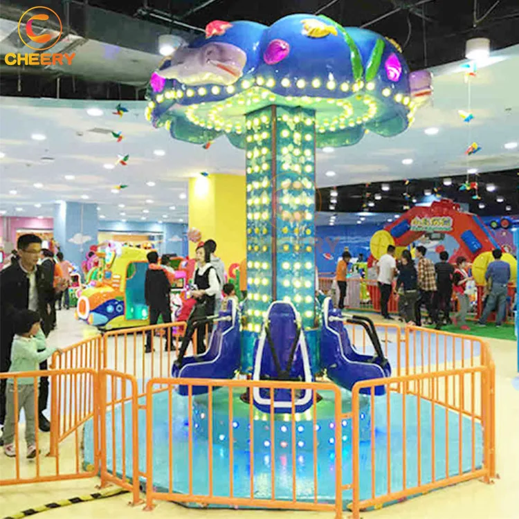 Children games amusement park shopping mall small free fall mini sky drop tower rides for sale