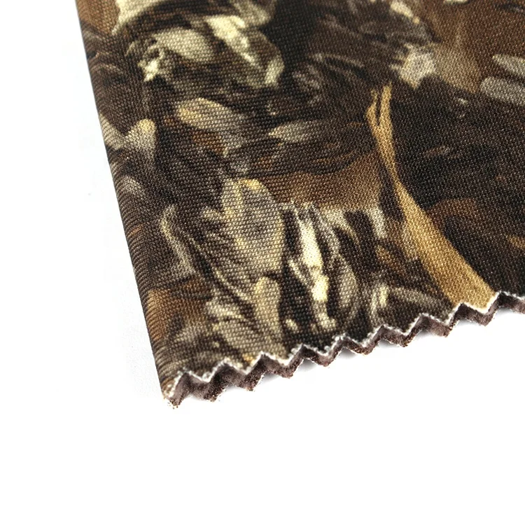 Camouflage 3 layer softshell waterproof breathable polar fleece laminated eptfe film functional fabric for outdoor coats