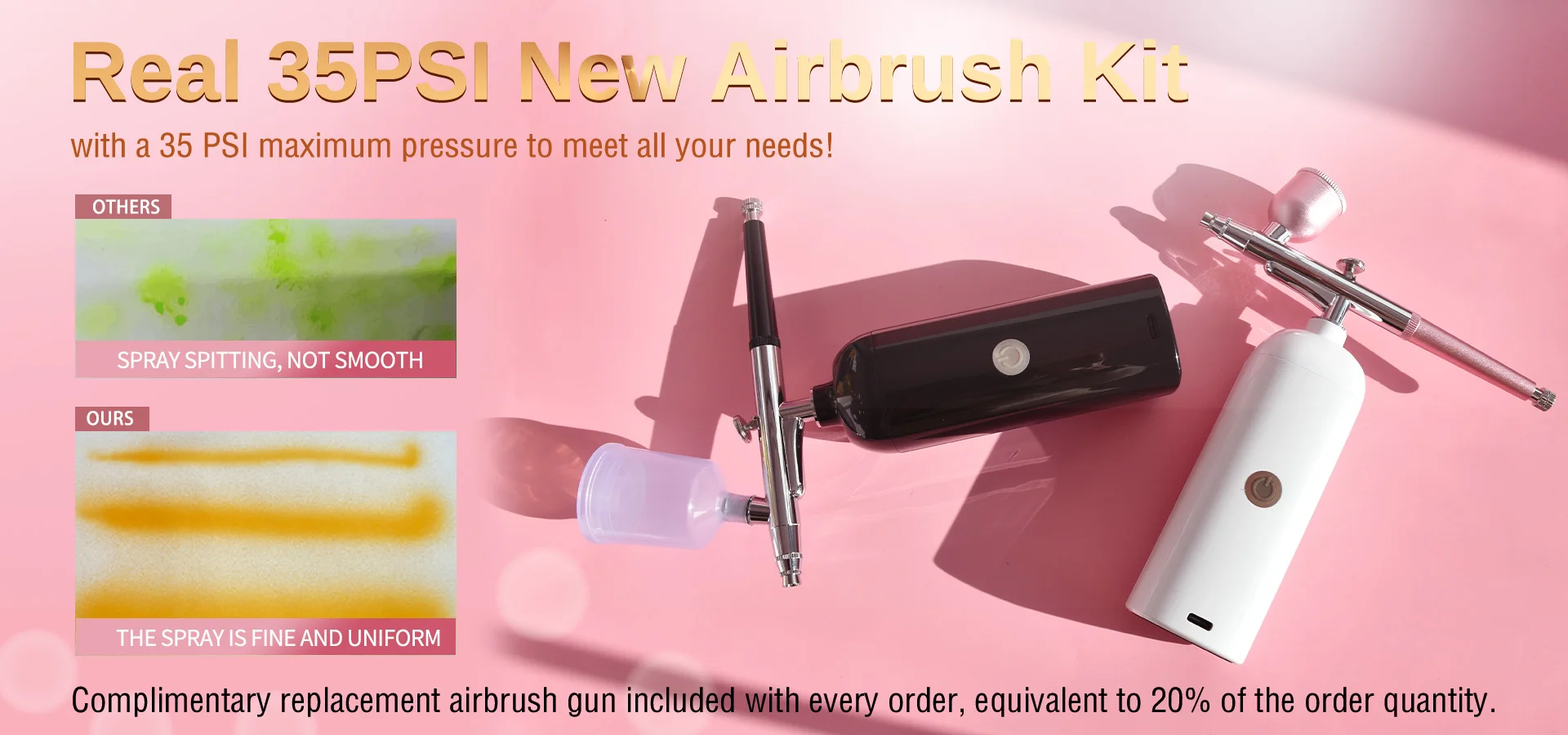 Double Action Trigger Air Brush Gun 35PSI Airbrush Kit With Compressor 0.3mm Nozzle for model Paint Tattoo Nail Art  Makeup