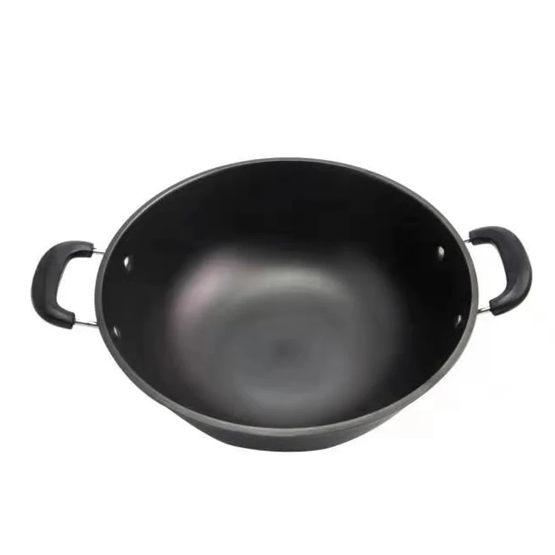 Черная термостойкая и не липкая чугунная кастрюля для тушения дома с гарантией качества