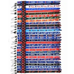 Baseball team Double sided Neck Lanyard Keys ID Badge Holder Strap Cell Phones Cameras Bags Detachable Keychains For Office