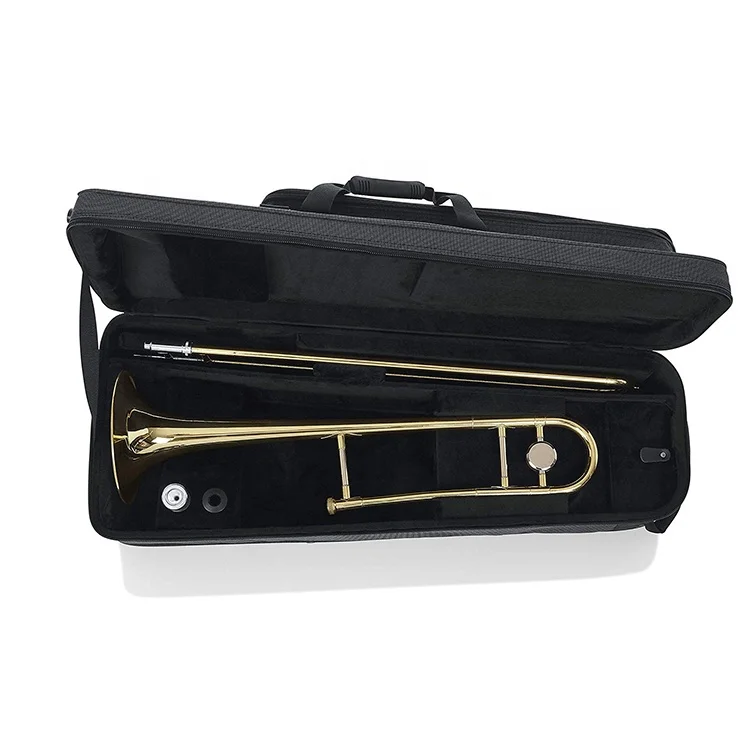 Factory wholesale High quality custom trombone case Easy Carring instrument case black musical instrument bag