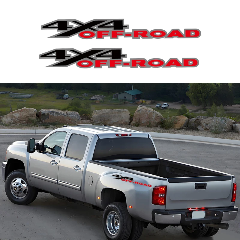 2pcs 4X4 Road Car Stickers For Ford F150 Chevrolet Silverado GMC Sierra Dodge Ram Isuzu Dmax Pickup Decor Decal Graphics