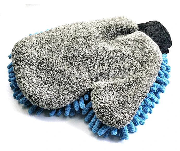 Microfiber Chenille Pets Dog Bath Cleaning Glove Super Drying