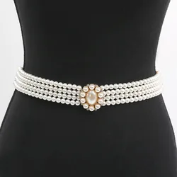 plastic pearl like beads  bridal wedding beaded four line belt