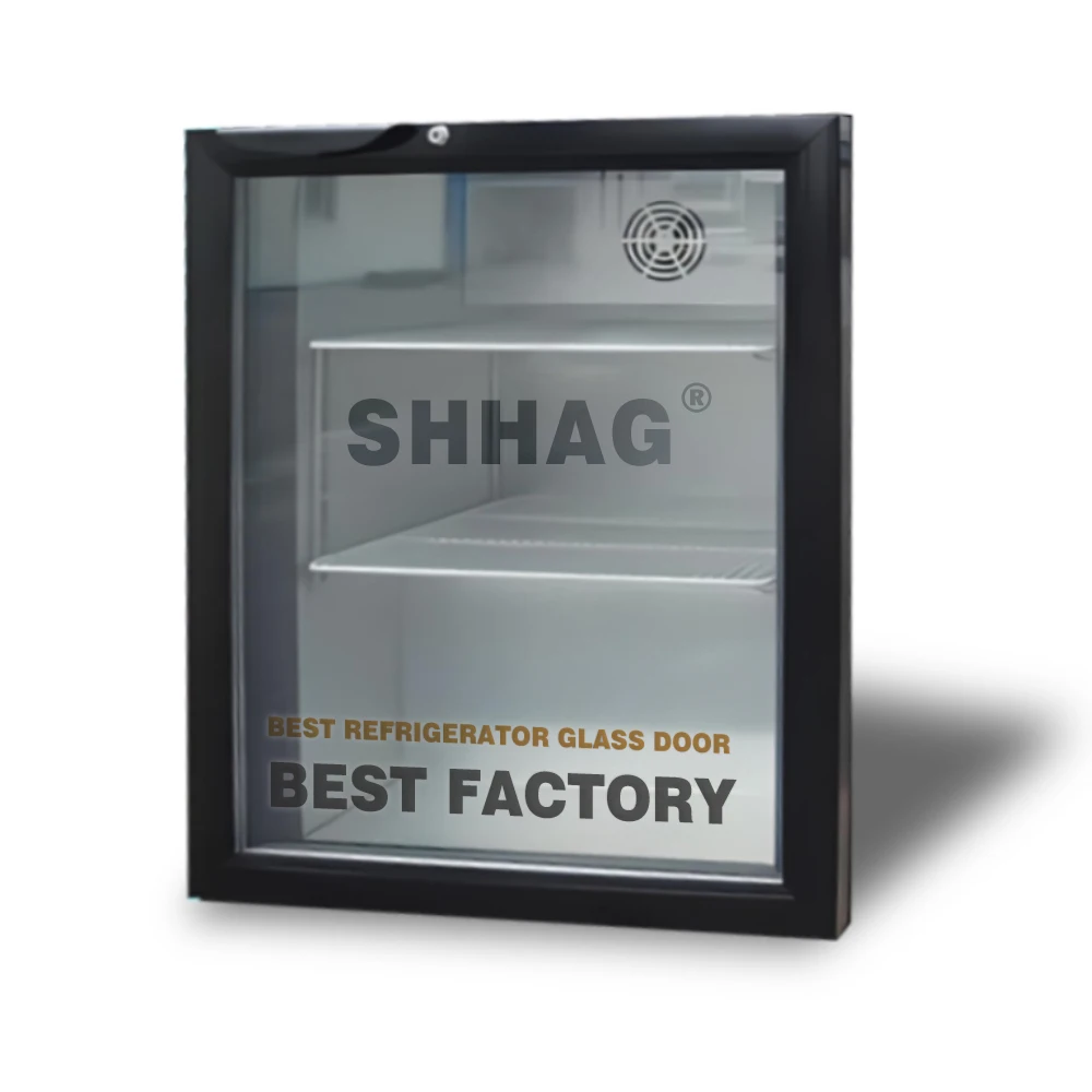 Plastic glass door for chiller freezer reach in fridge aluminum glass door with LED light