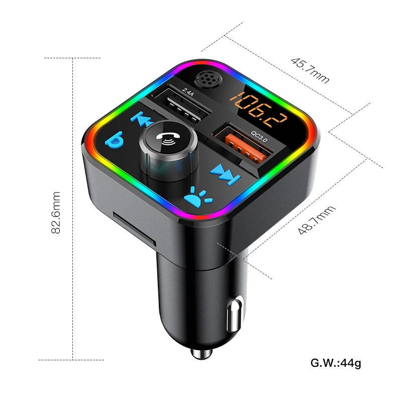 Продажа Flash dual usb QC3.0 быстрая chargeand 2.4A тока hand free bt 5,0, свободные руки, fm передатчик, Автомобильный mp3 плеер Автомобильная электроника