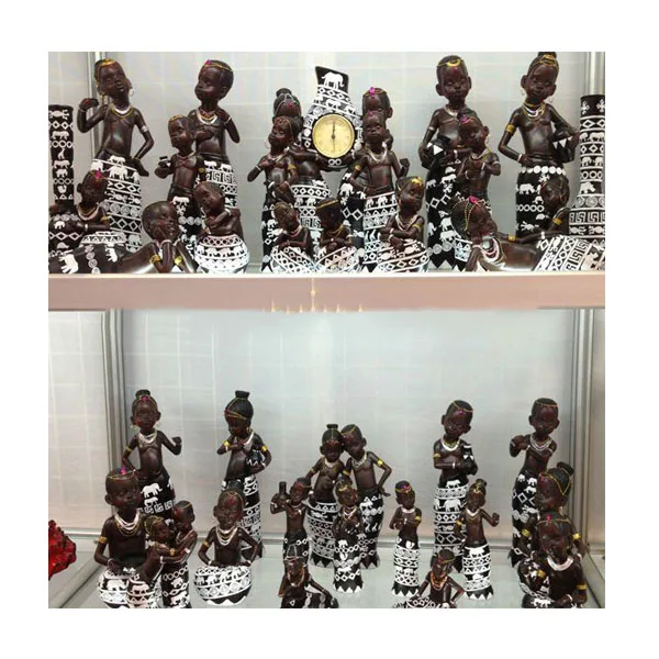 Cute african children decorative polyresin sculpture
