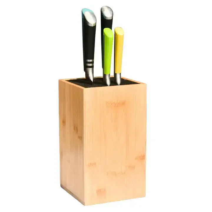 Eco-Friendly Modern Bamboo Magnetic Knife and Tool Sharpener Wooden Holder Rest Block Set Counter Organization In-Drawer