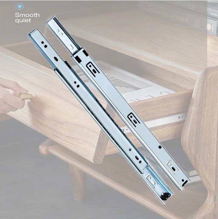 Factory Hot-Sale 35MM Three-Section Soft Close Slide Drawer Ball Bearing Cabinet Drawer Slide