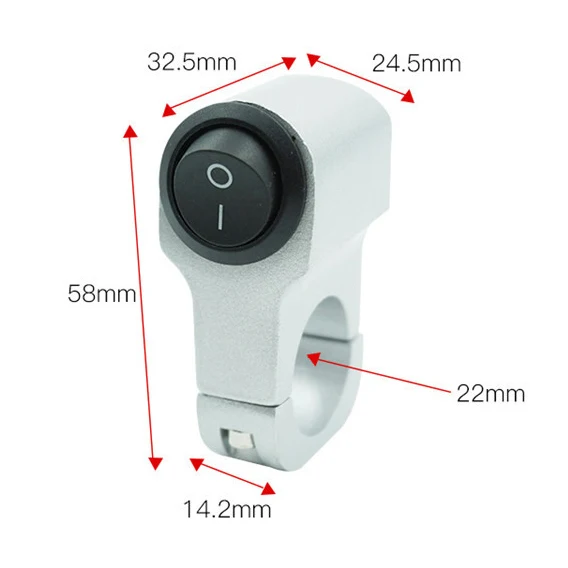 Модифицированный ручной переключатель из алюминиевого сплава для мотоцикла, фара, выключение питания, ВКЛ./ВЫКЛ., передний двухпроводной переключатель