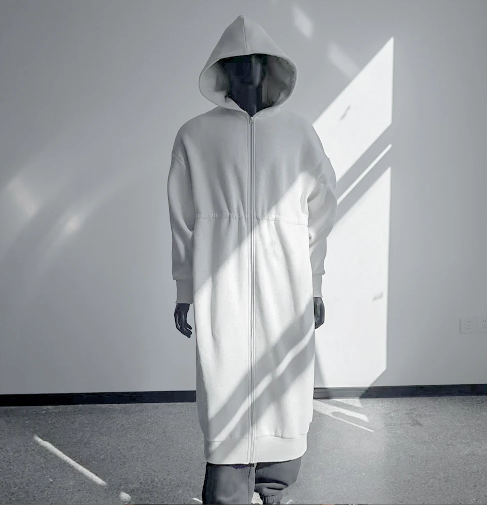 Long Dubai Muslim High Quality White Dress Comfortable Zip Up Wholesale Hoodies Turkish Islamic Modest Women Zipper Hoodie